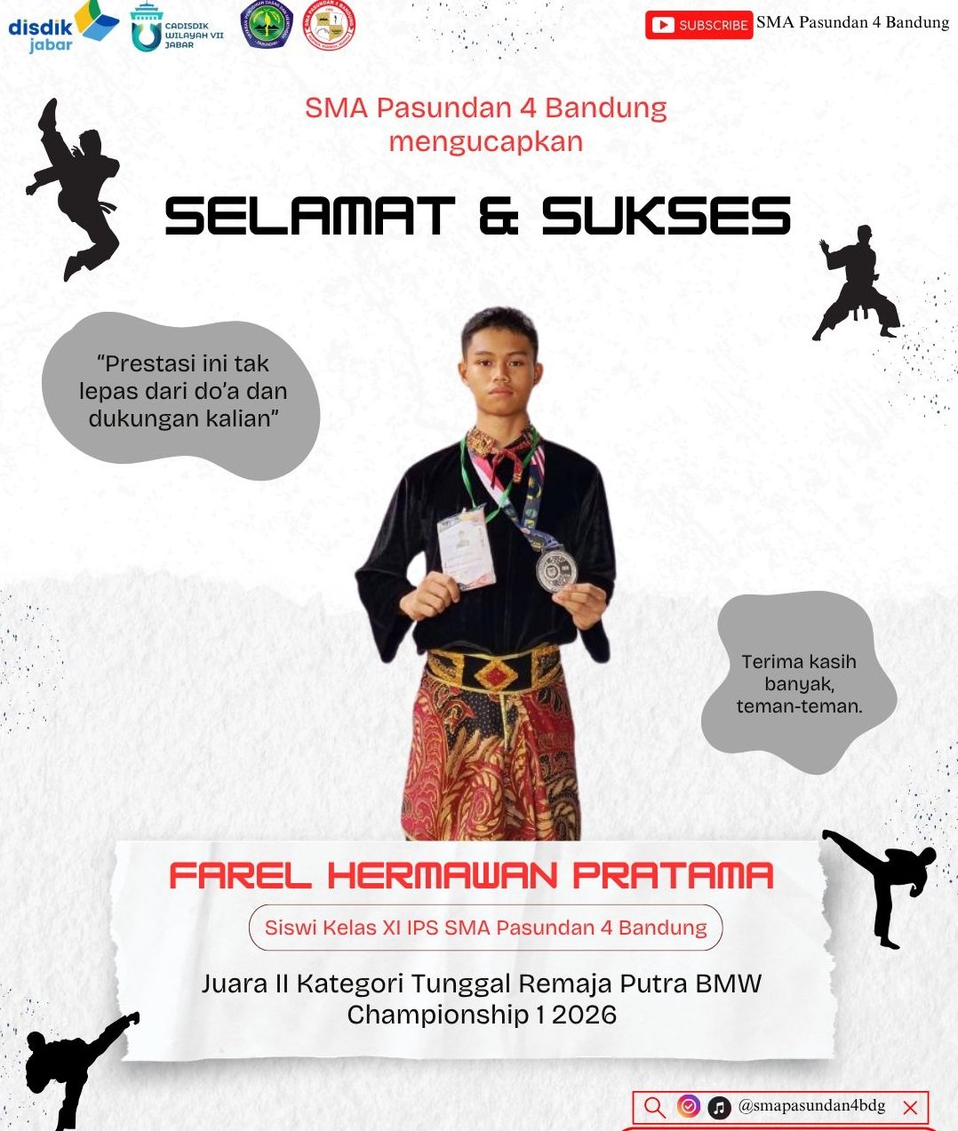Farel Hermawan Pratama Juara Taekwondo