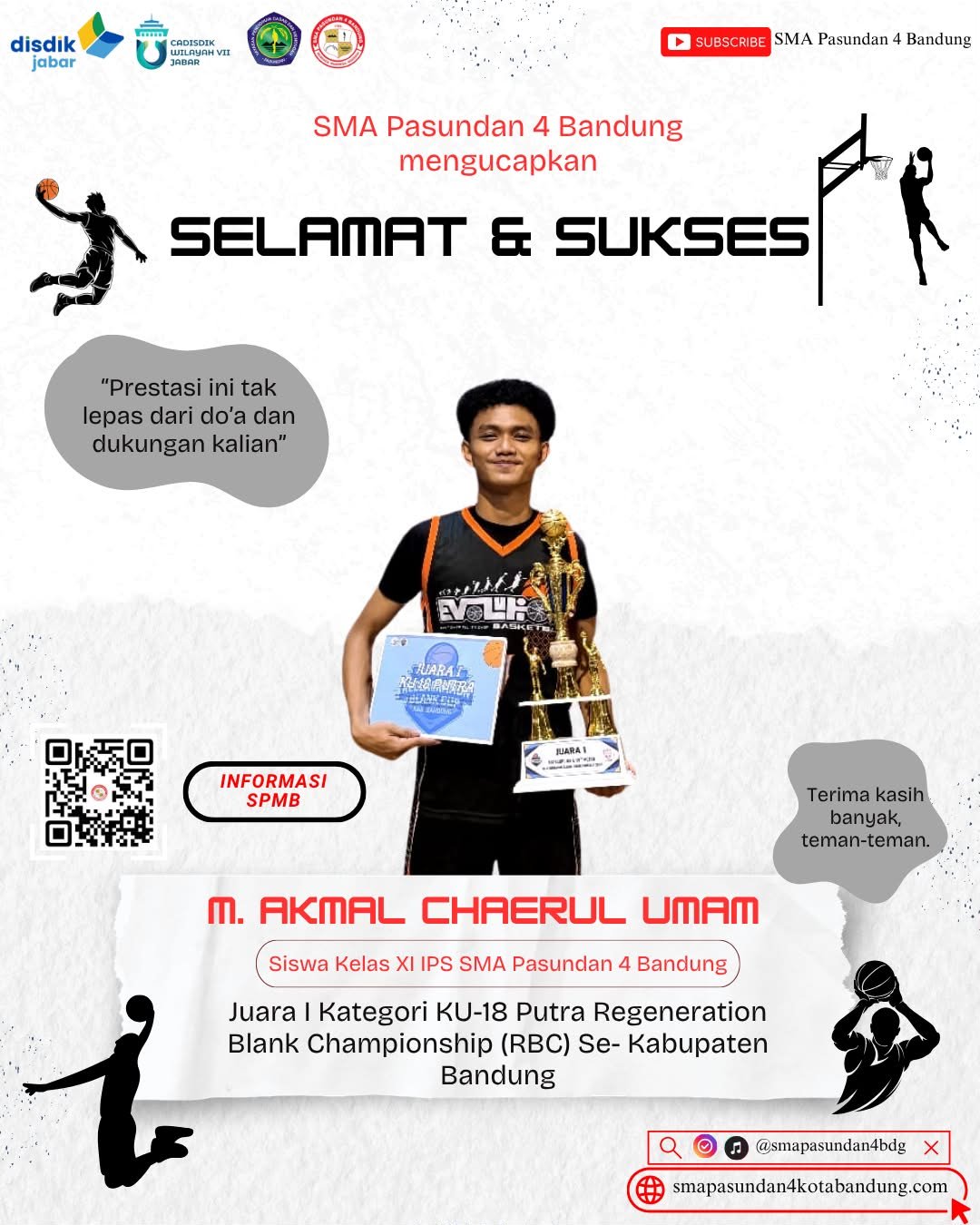 M Akmal Chaerul Umam Juara 1 RBC SMA Pasundan 4 Bandung