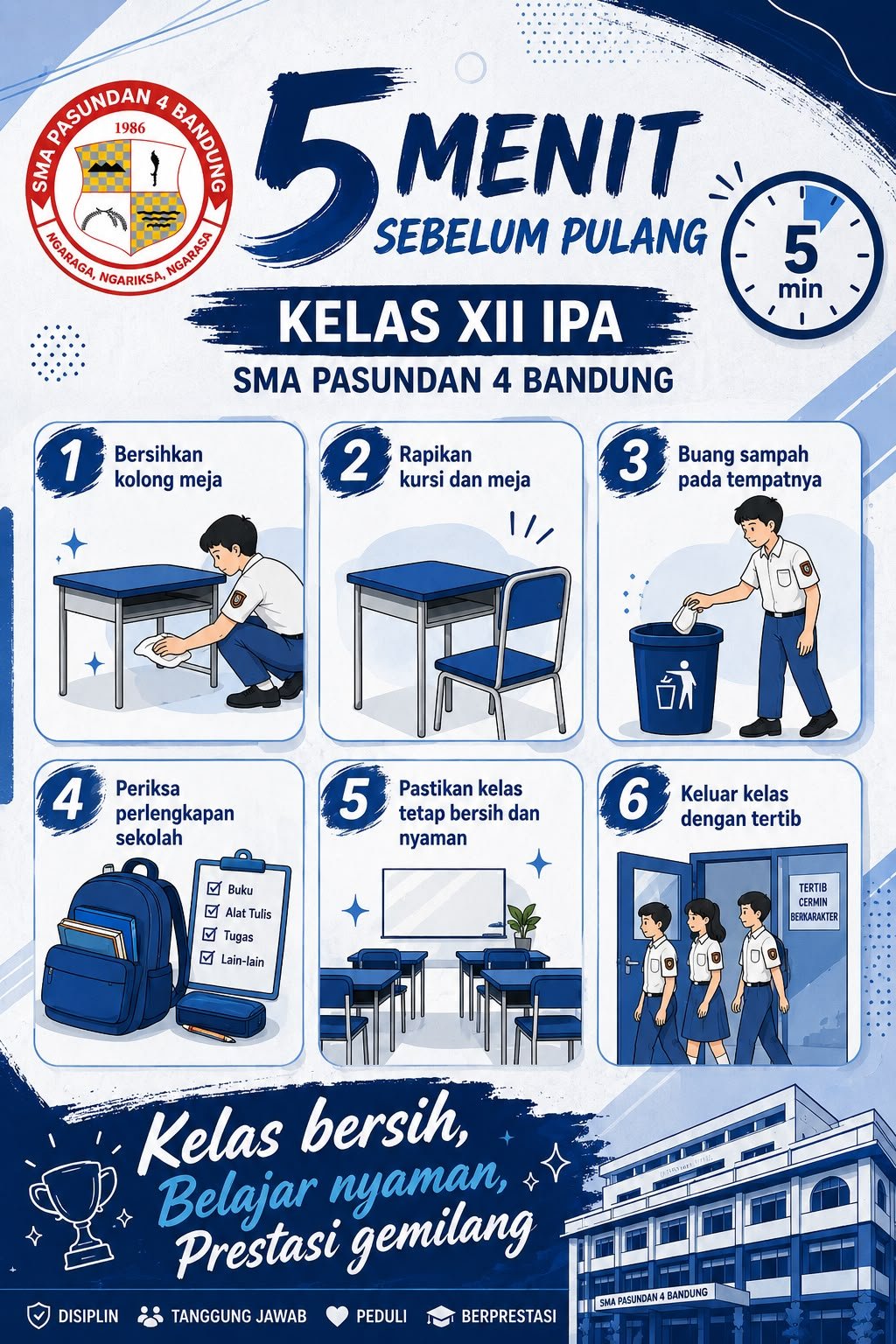 5 menit sebelum pulang